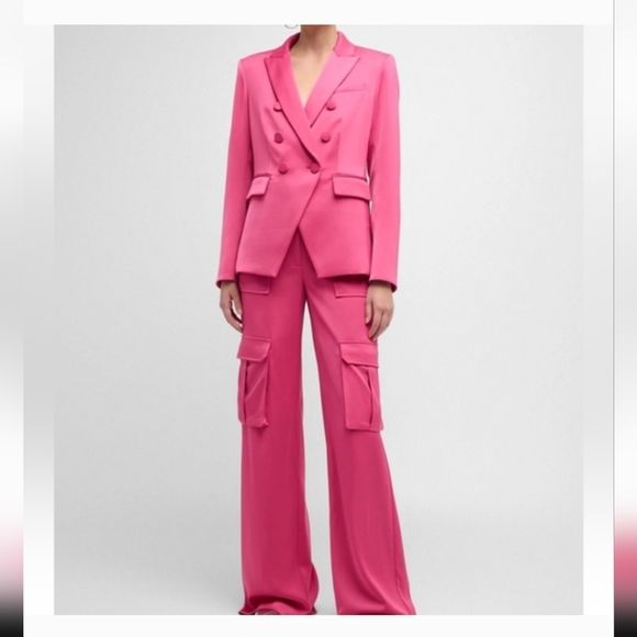 Veronica Beard Miller Deckay Satin Jacket Hibiscus US 6 No Size Tag SAMPLE - Picture 2 of 11